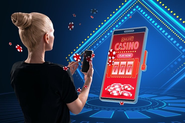Pengguna dewasa membaca syarat ketentuan platform hiburan di perangkat mobile